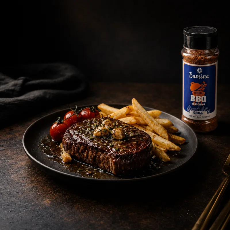 طرز تهیه استیک باربیکیو با ادویه باربیکیو بامینا