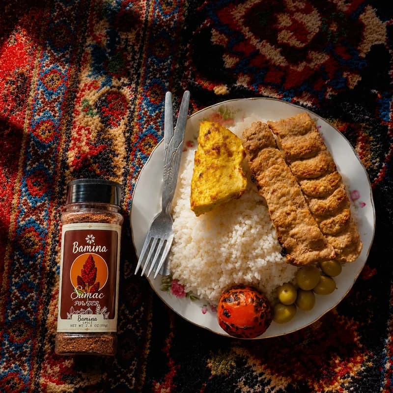 طرز تهیه چلو کباب کوبیده اصیل ایرانی با سماق بامینا